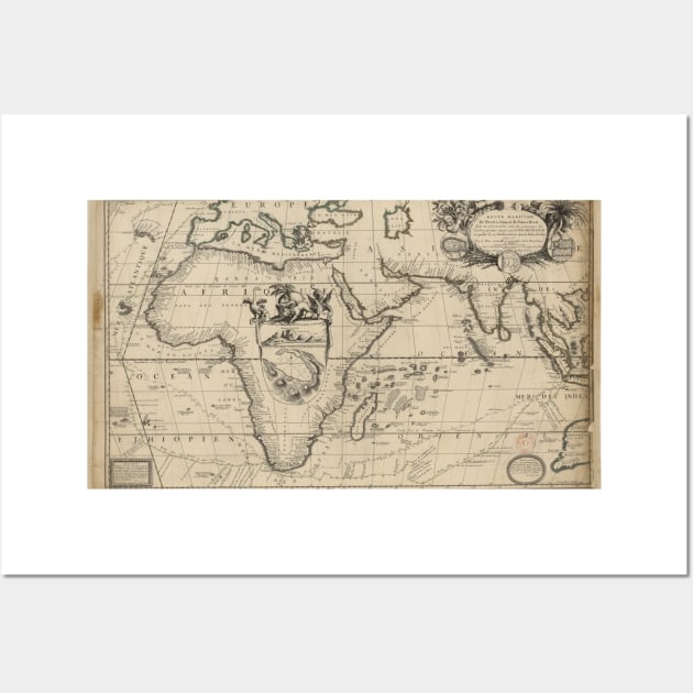 Seventeenth Century French map Wall Art by SHappe